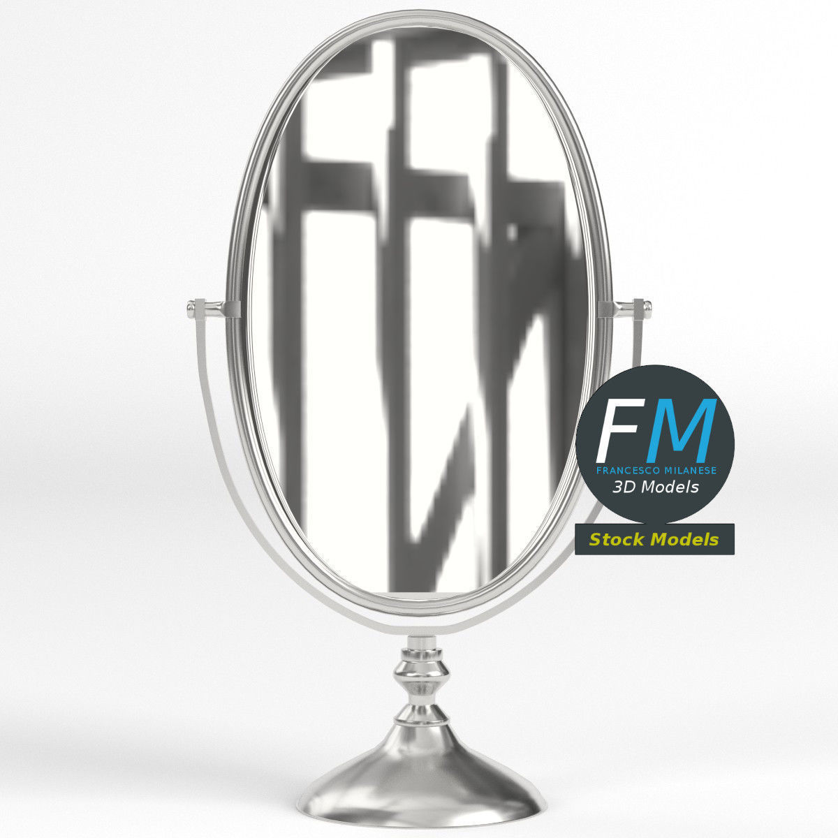 Oval tabletop mirror 3D model CGTrader