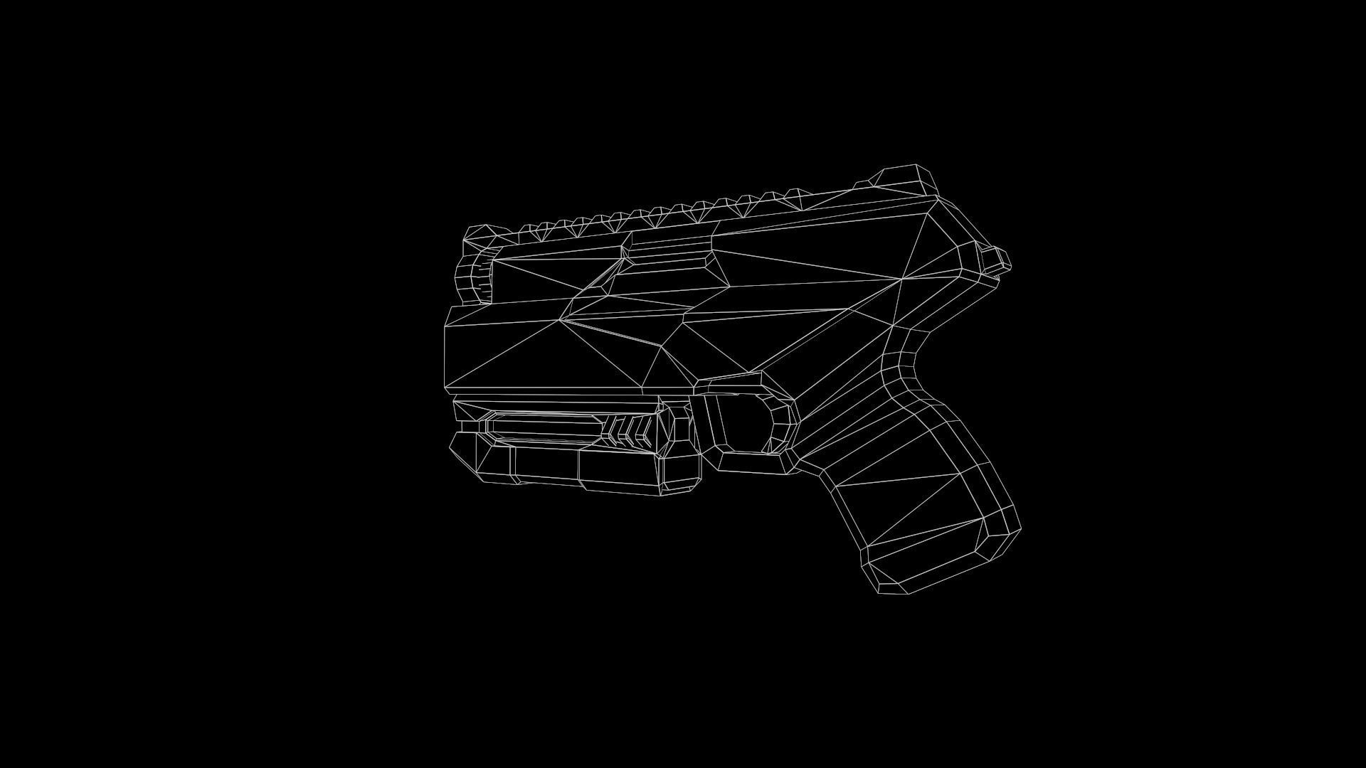 3D model Low Poly Cyberpunk Sci-Fi Pistol VR / AR / low-poly | CGTrader