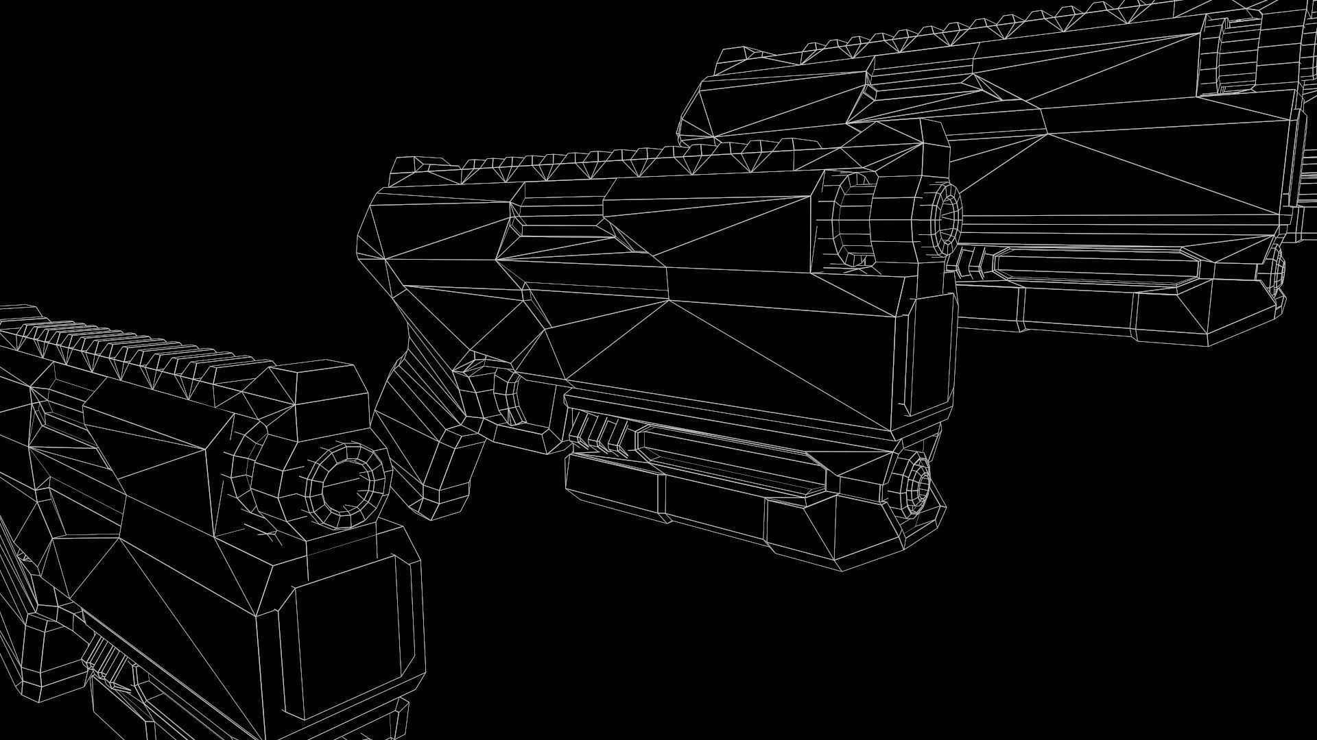 3D model Low Poly Cyberpunk Sci-Fi Pistol VR / AR / low-poly | CGTrader