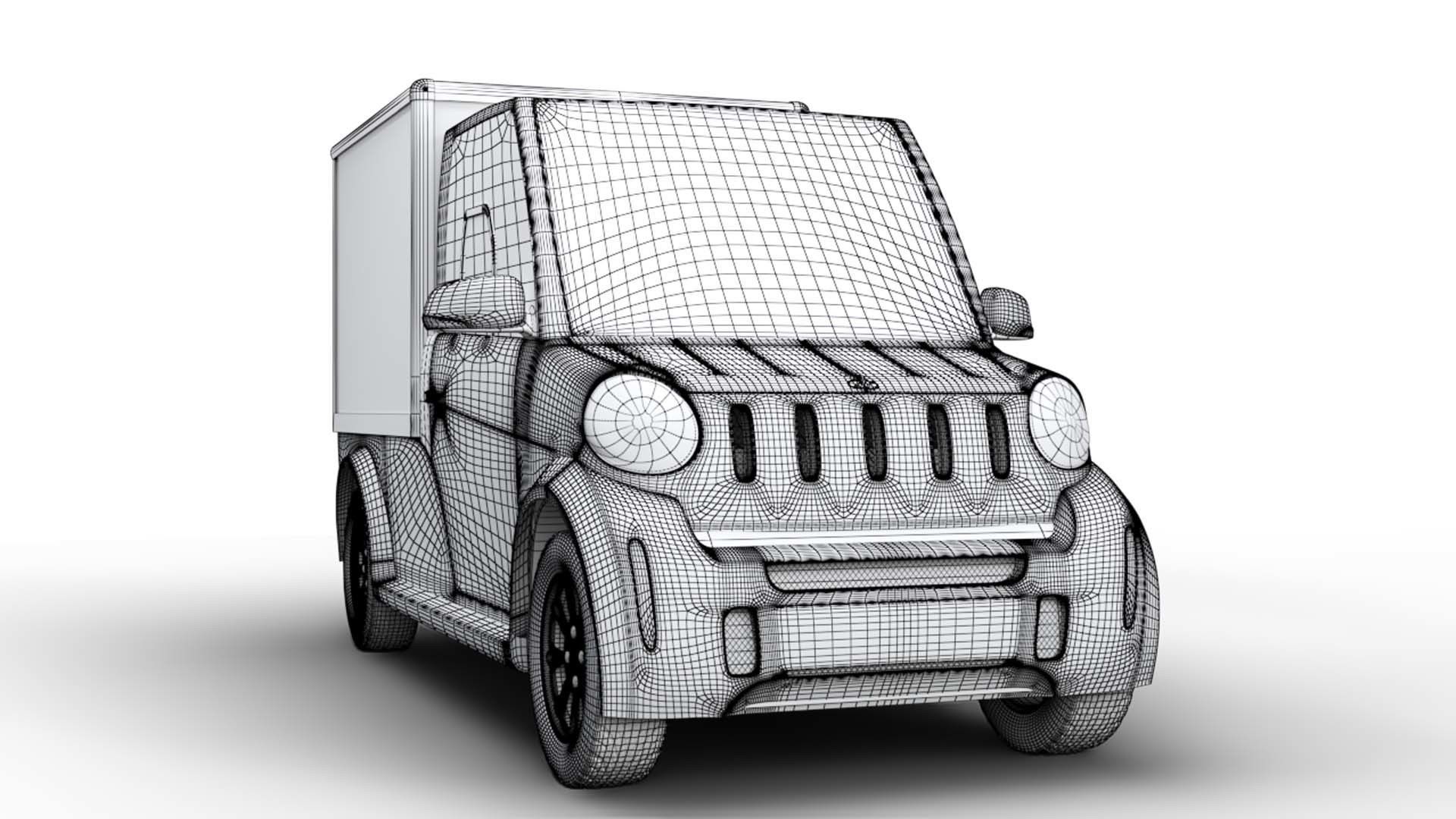 ARI-458 Box Electric Micro Truck 3D model rigged | CGTrader