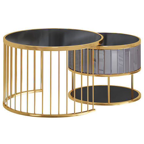 gold black nesting coffee table by laskasas 3D model CGTrader