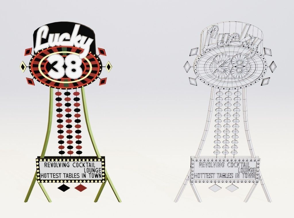 Poly Luck 3D model Low poly Lucky 38 diorama VR / AR / low-poly | CGTrader