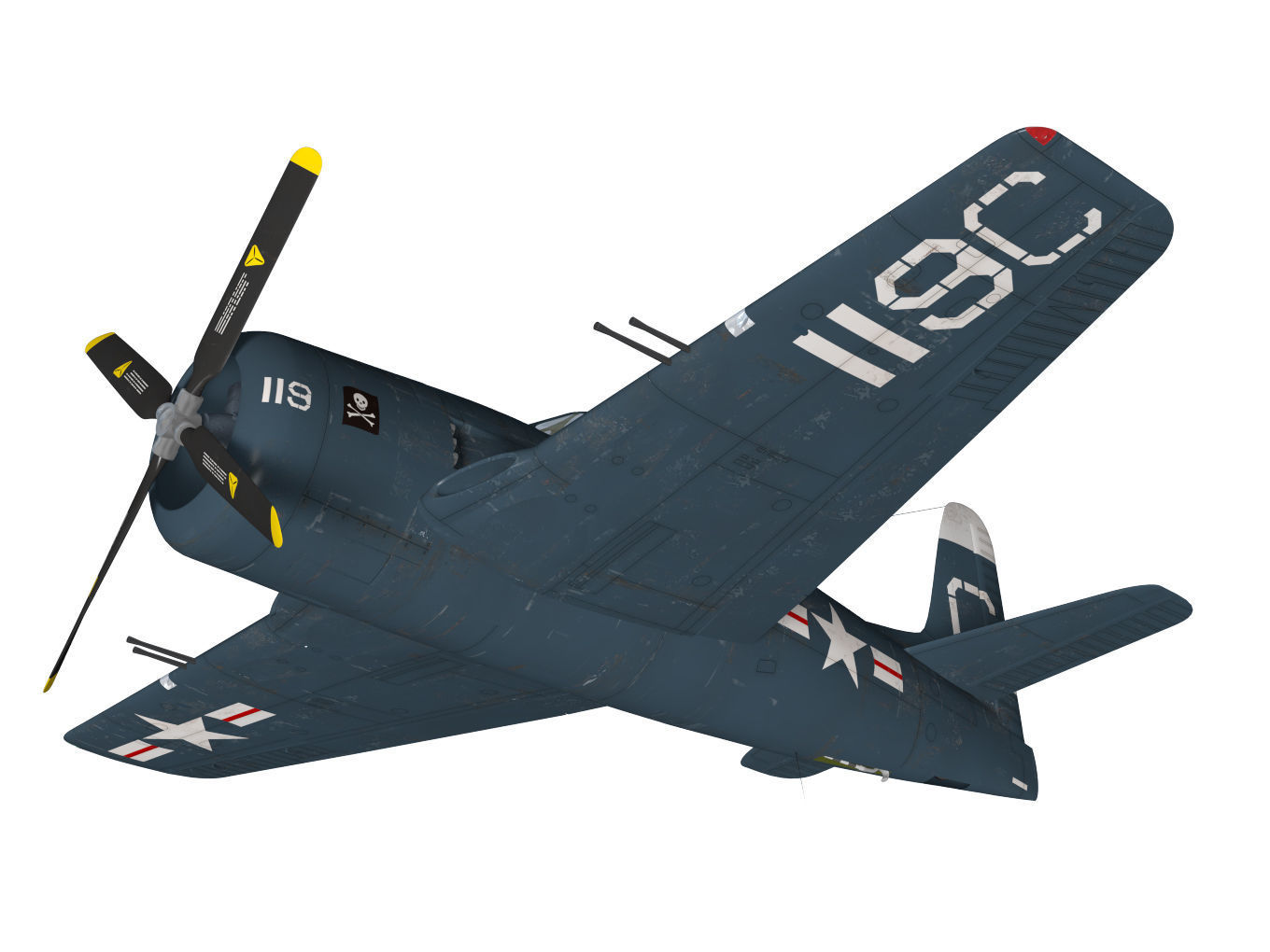 Grumman F8F F-2 Bearcat 3D model | CGTrader