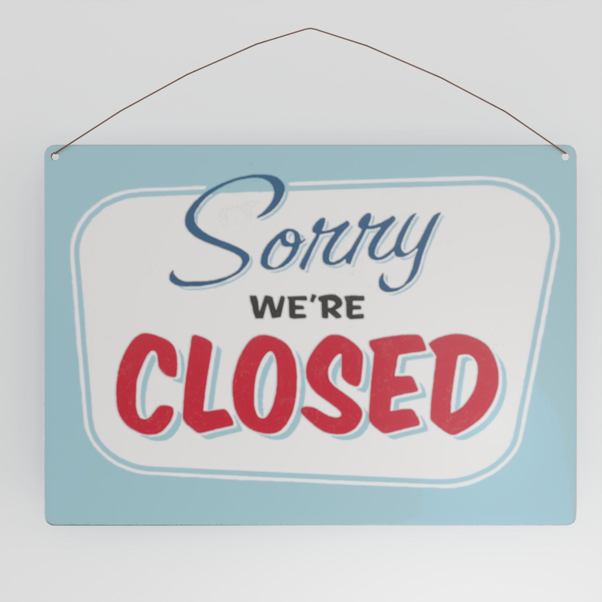 Vintage closed sign 3D model | CGTrader