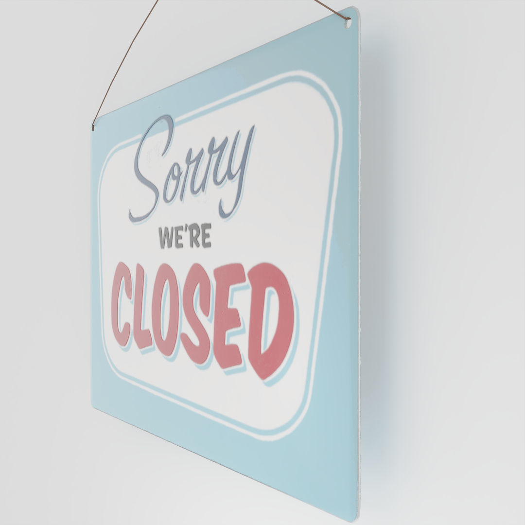 Vintage closed sign 3D model | CGTrader