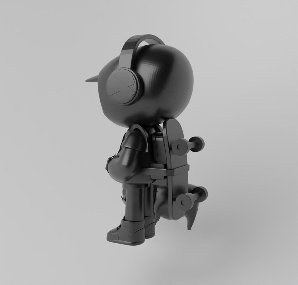 Mr Bone Skull Kid x Pupu Alien Fan Art Toy 3d Print free 3D model 3D