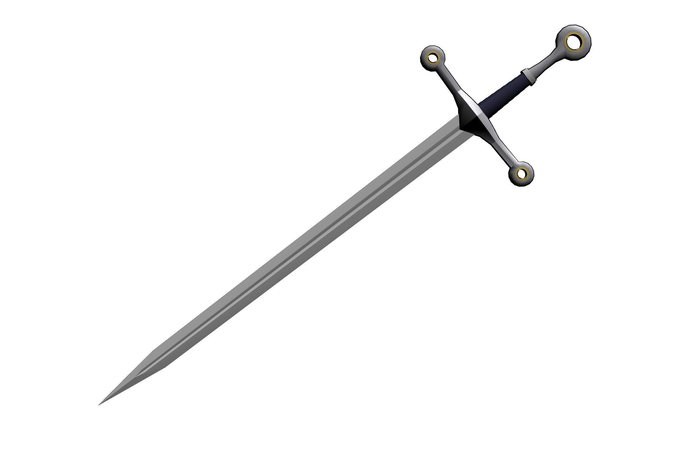 Fantasy long sword 3 3D model CGTrader