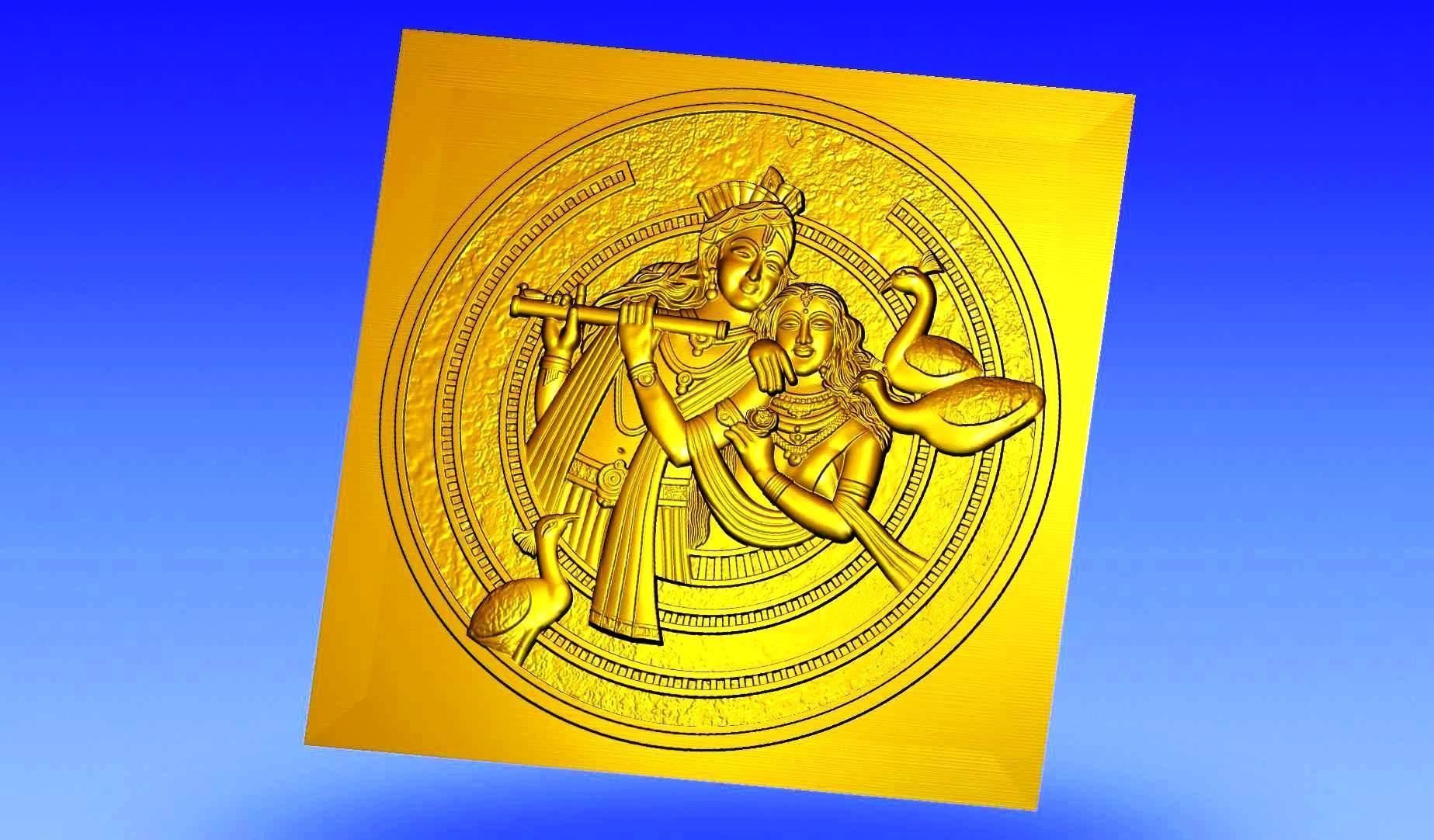 Radha Krishna Artcam Relief design 3D 3D model 3D printable | CGTrader