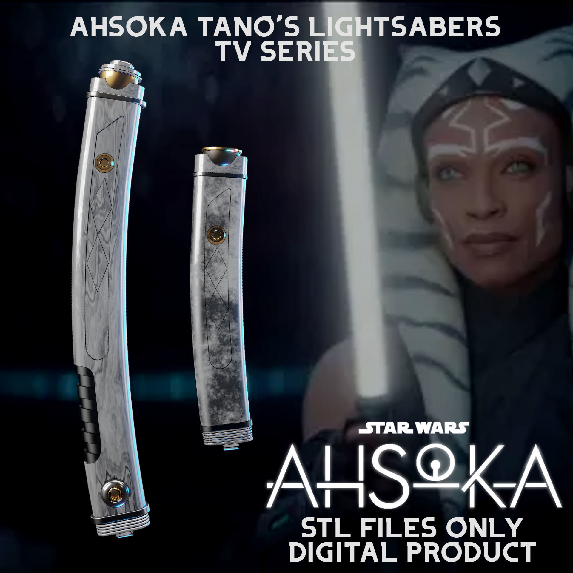 Ahsoka Tano Lightsabers TV Series Free 3D Model 3D Printable CGTrader Ahsoka Tano Lightsabers Tv Series 3d Model F9196770df
