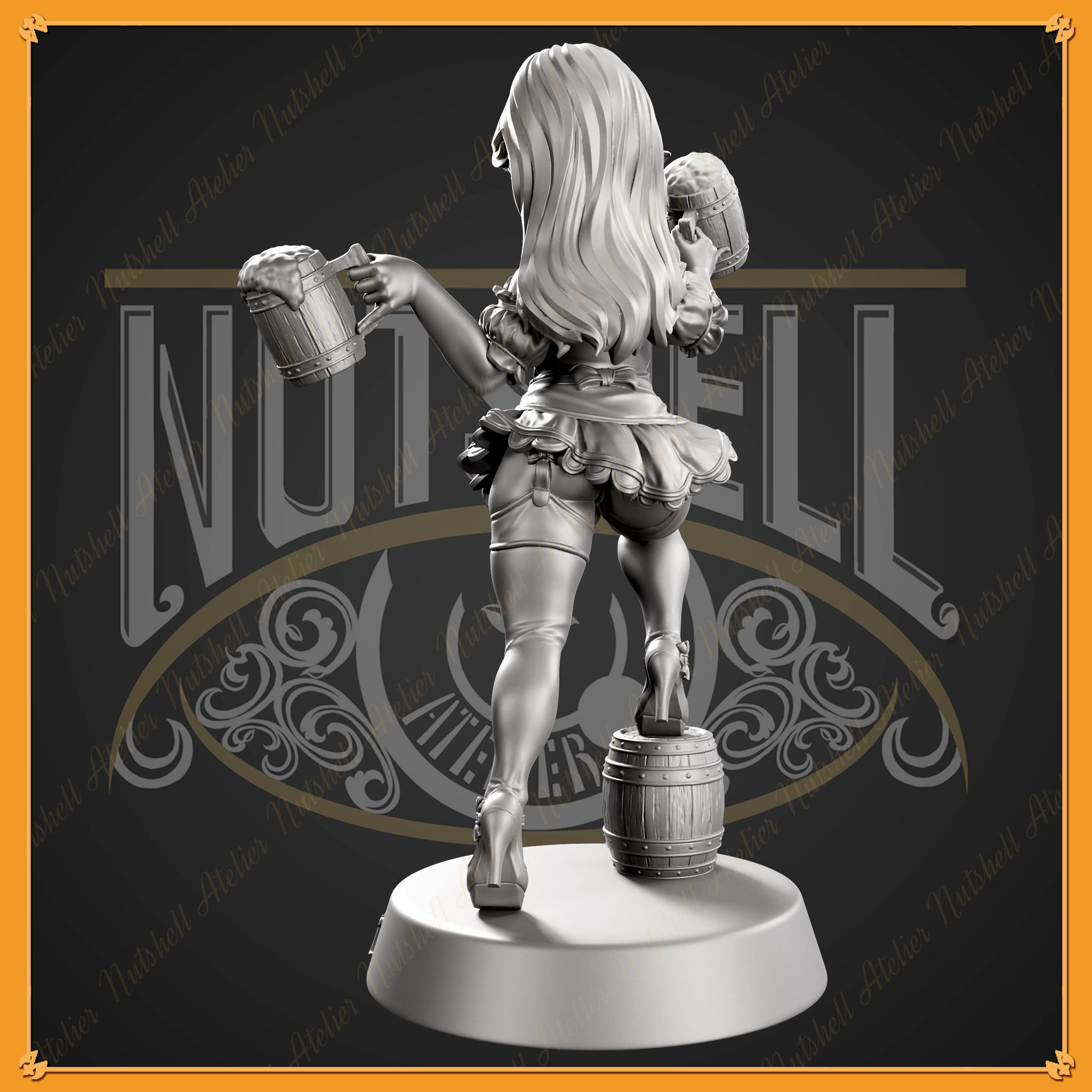 Nutshell Atelier Chibi Barmaid NSFW 3D model 3D printable CGTrader