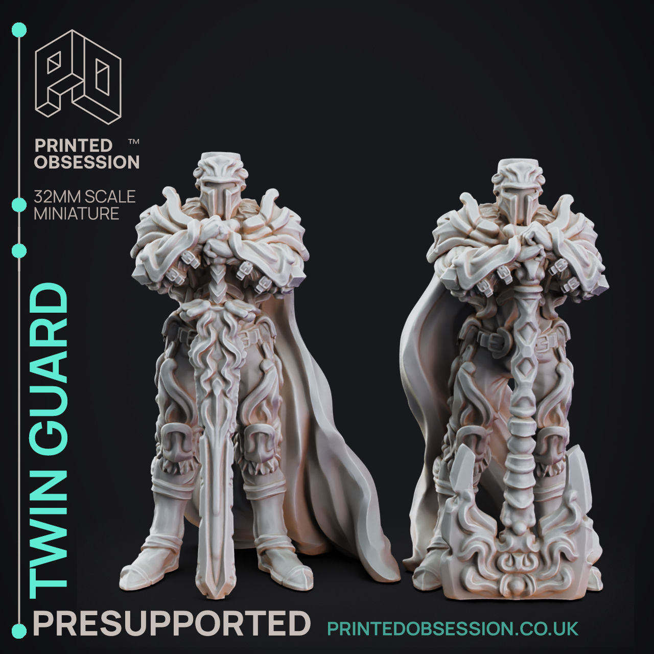 Twin Guard - 3D Printable TTRPG - PRESUPPORTED - 32mm Scale 3D model 3D ...