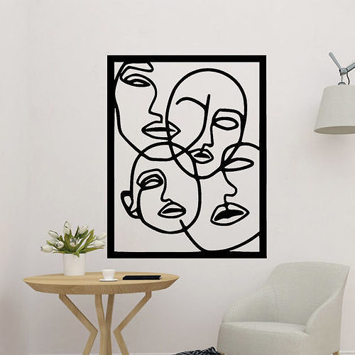Face Art Wall Decor 3D model 3D printable CGTrader