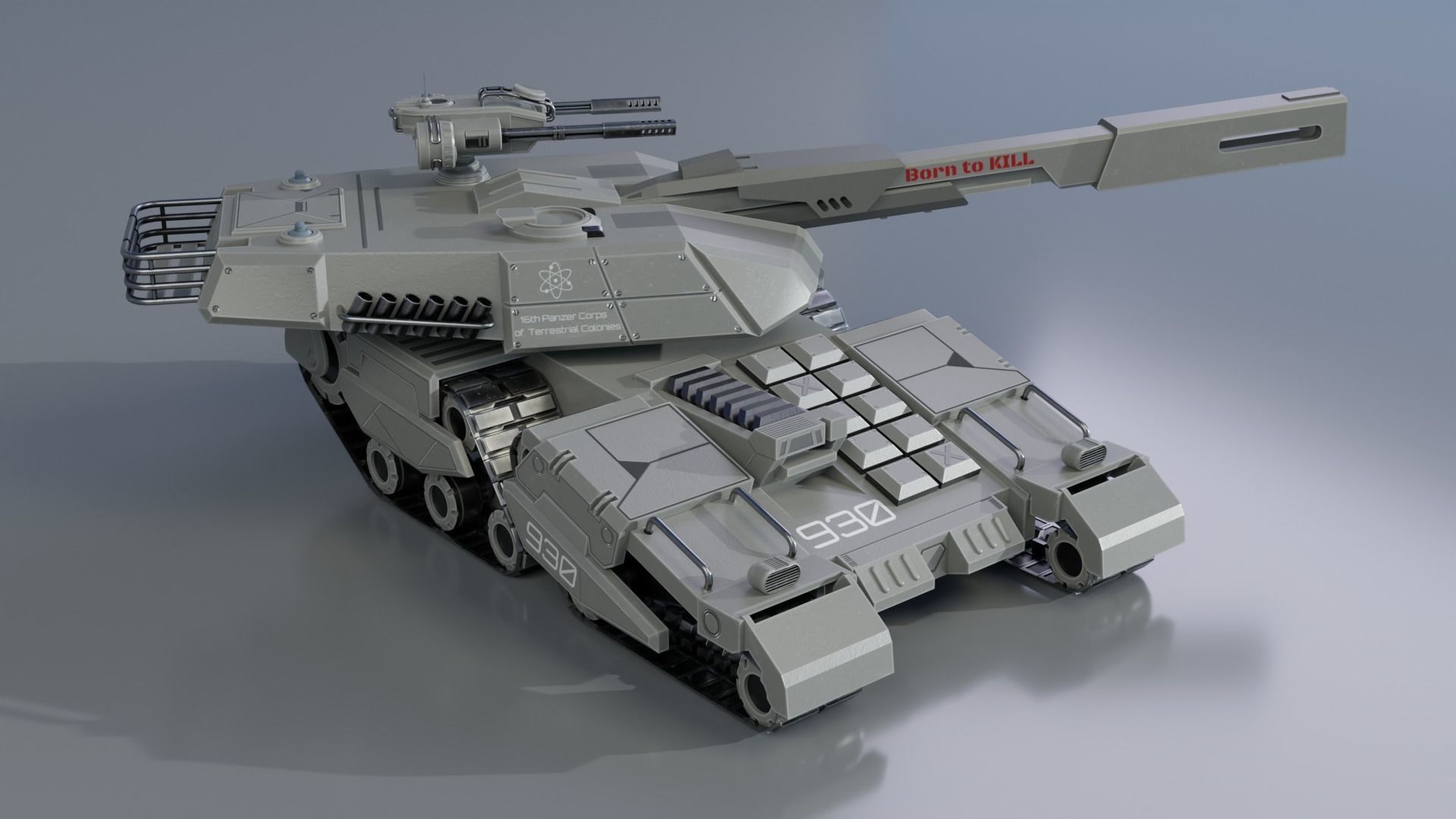 3D model Sci-Fi Low Poly Tank GameReady 3D Model VR / AR / low-poly ...