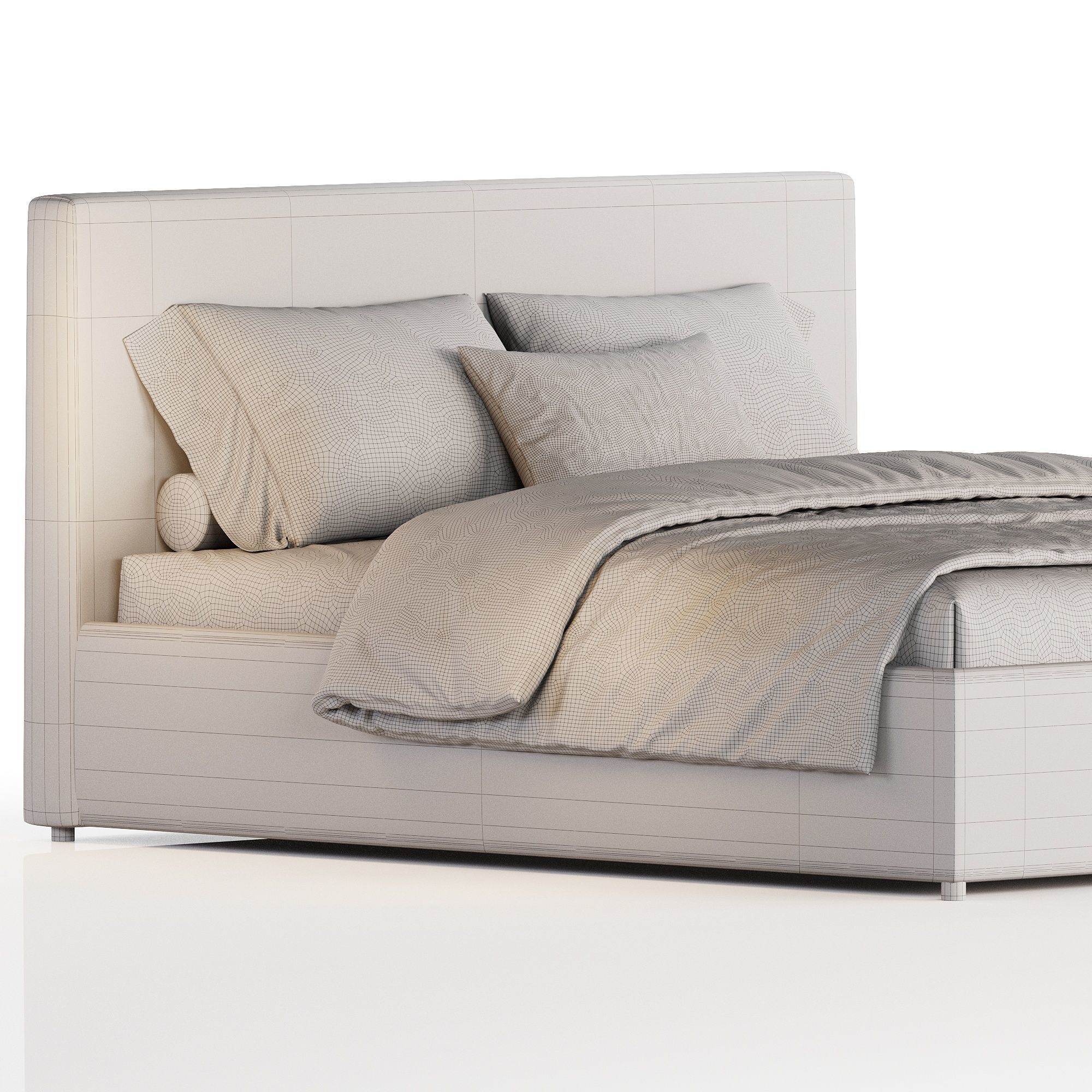 Haven Slipcover Bed 3D model CGTrader