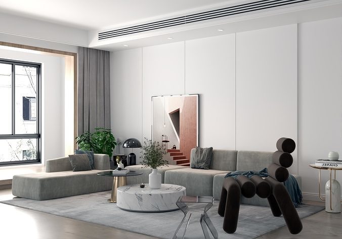 sofa living combination room Modern 3D model | CGTrader