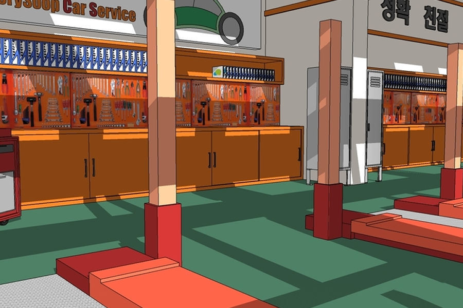 Car Repair Shop 3D model CGTrader