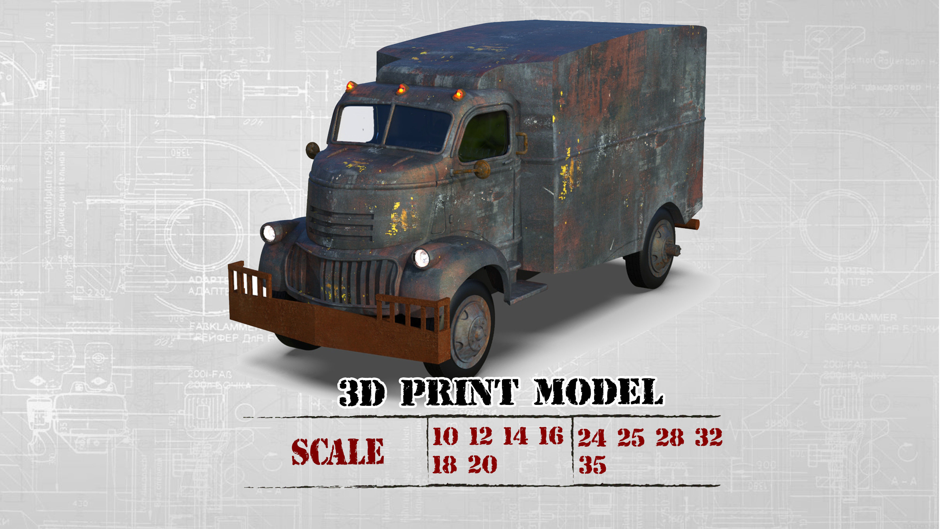 Printable Body Truck 41 46 Coe Jeepers Creepers STL file 3D model 3D