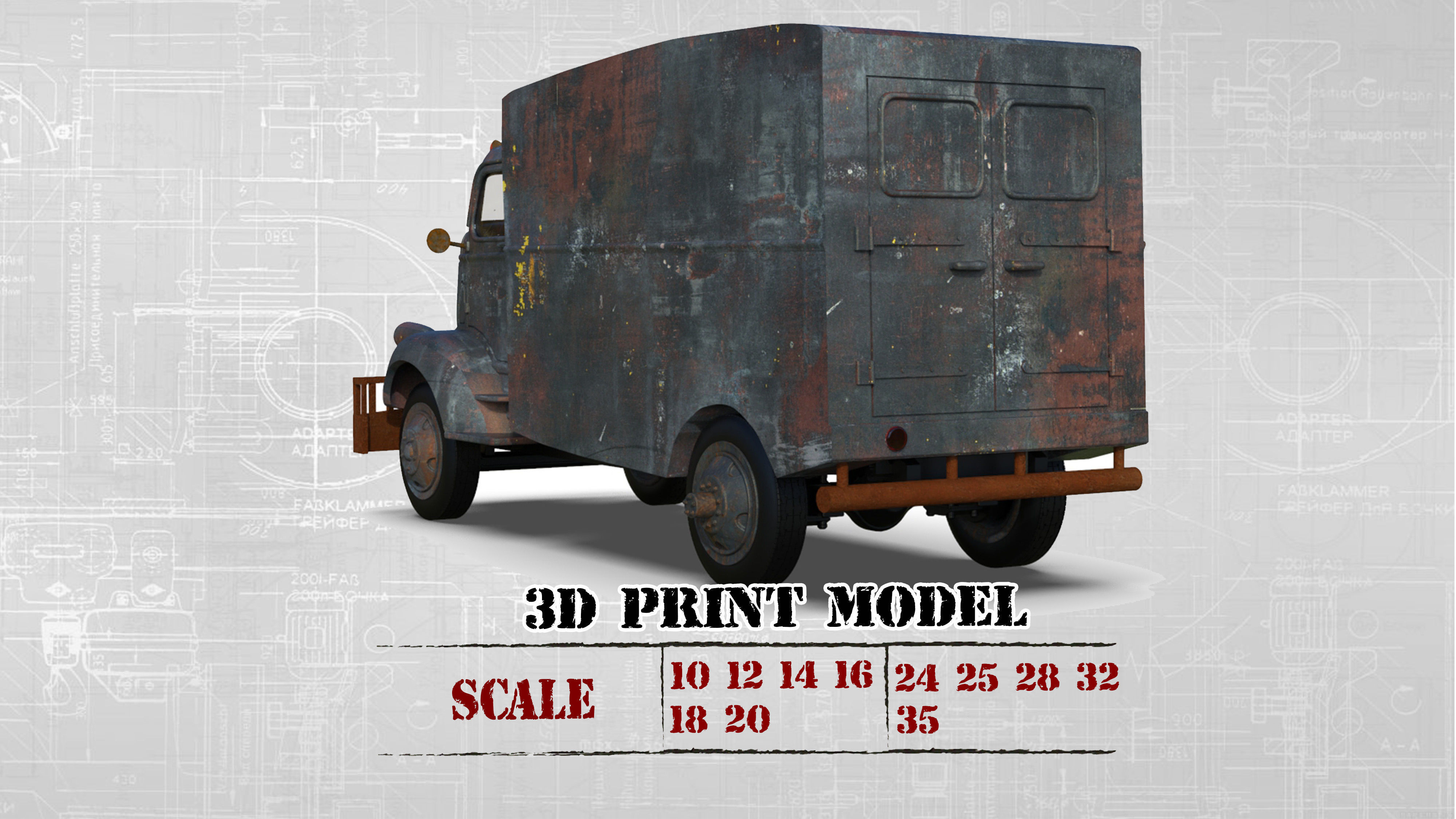 Printable Body Truck 41 46 Coe Jeepers Creepers STL file 3D model 3D