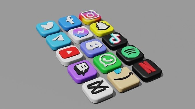 3D model 3D Apps Icons VR / AR / low-poly | CGTrader