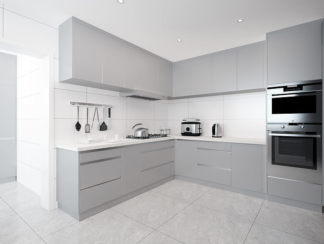 modern villa kitchen decoration Home 3D model CGTrader