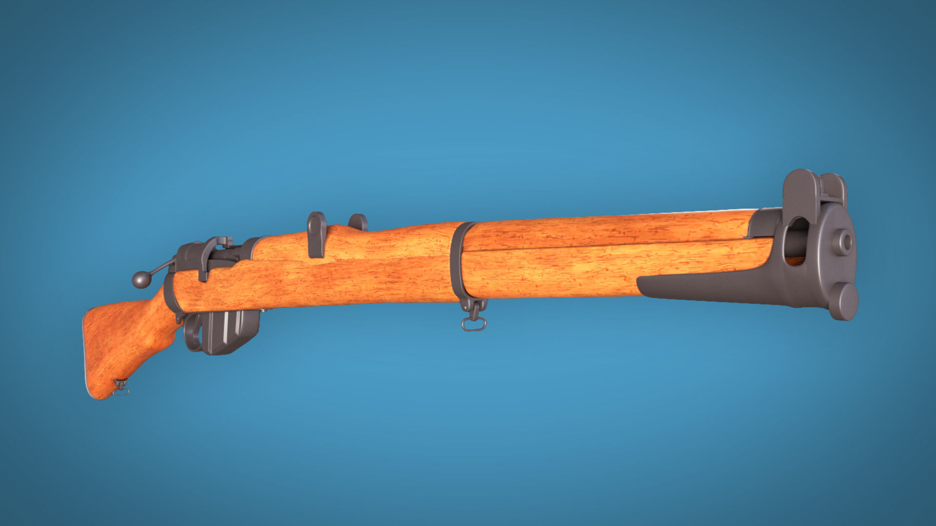 3D model Lee Enfield Bolt Action Rifle LowPoly Firearm 3D Model VR / AR ...