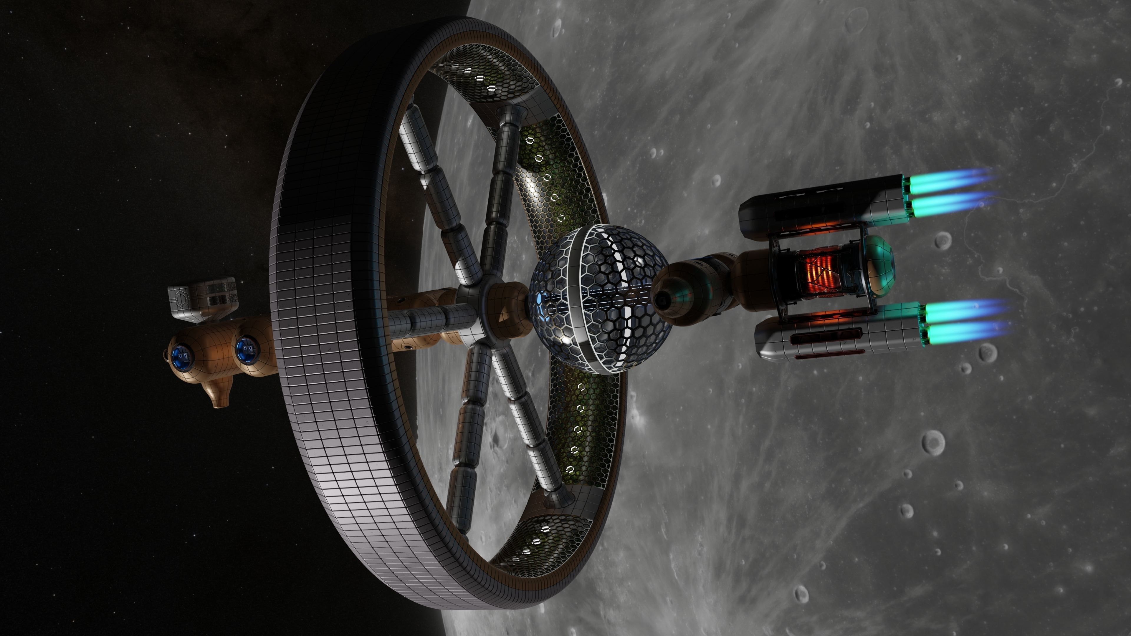 Artificial Gravity Space Ship 3D model animated CGTrader