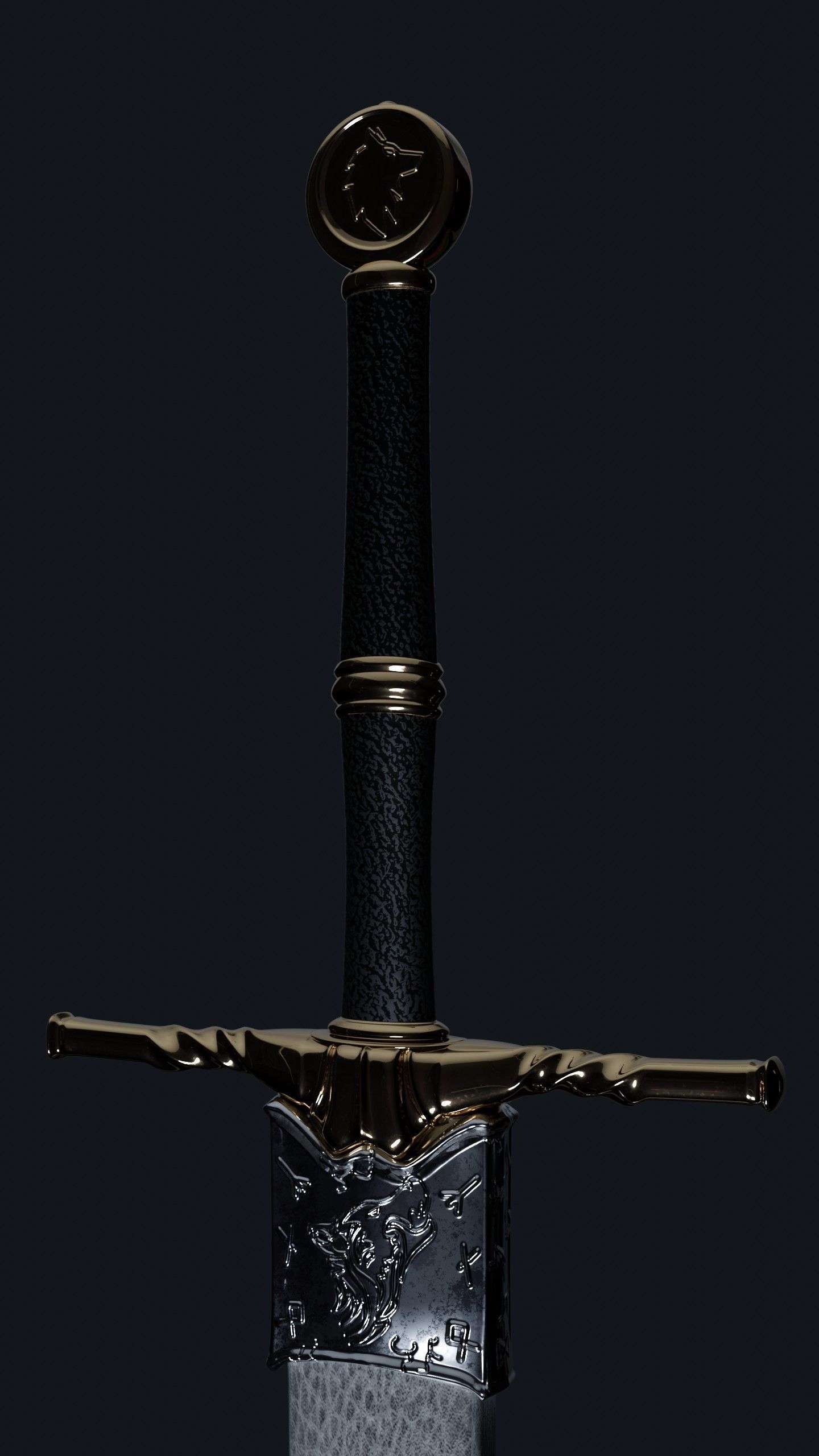 Bastard Sword with Sheath in the Witcher style 3D model CGTrader
