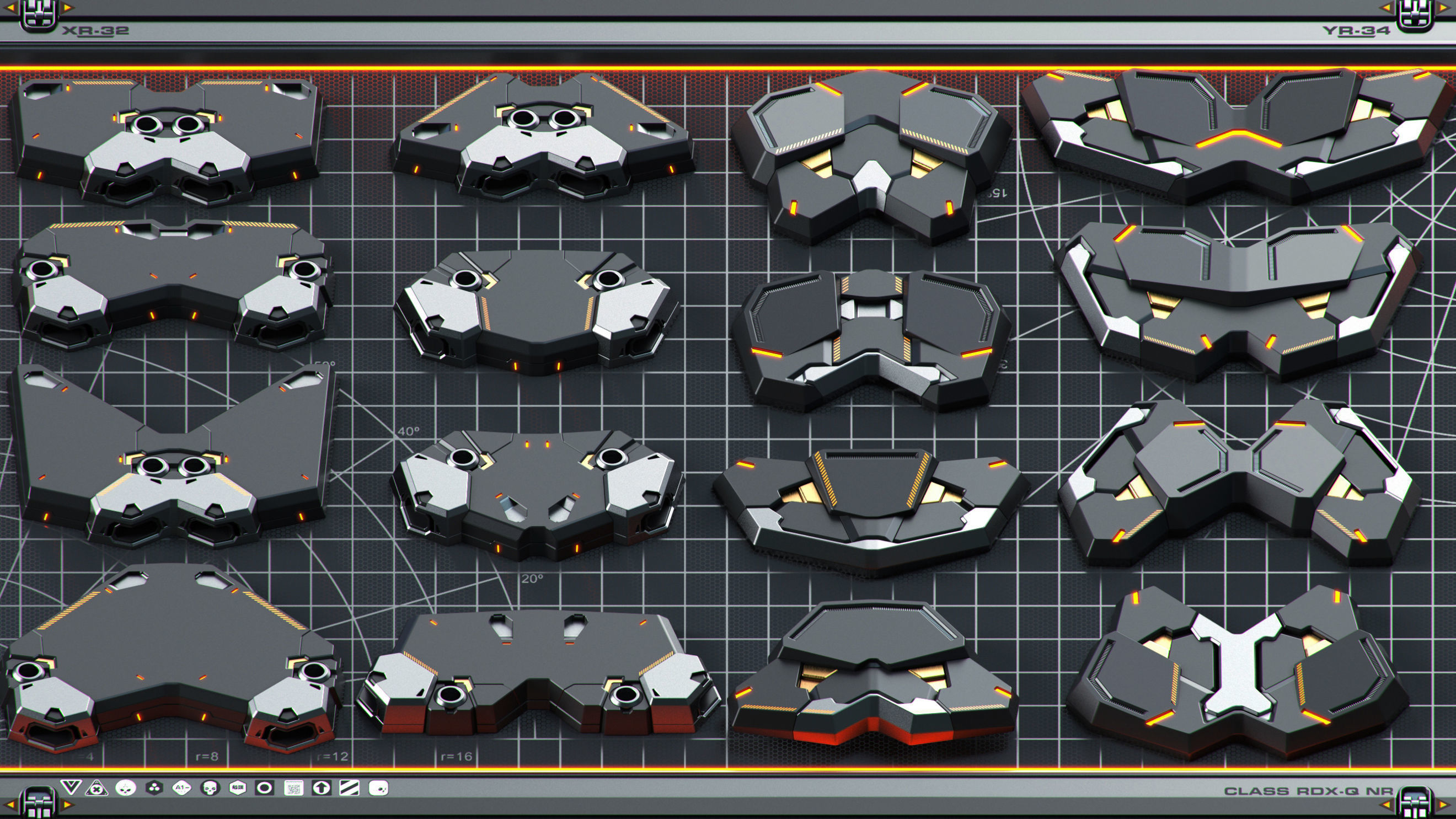 SPACESHIP Sci-Fi Hard Surface KITBASH 350 DETAILS 3D model | CGTrader