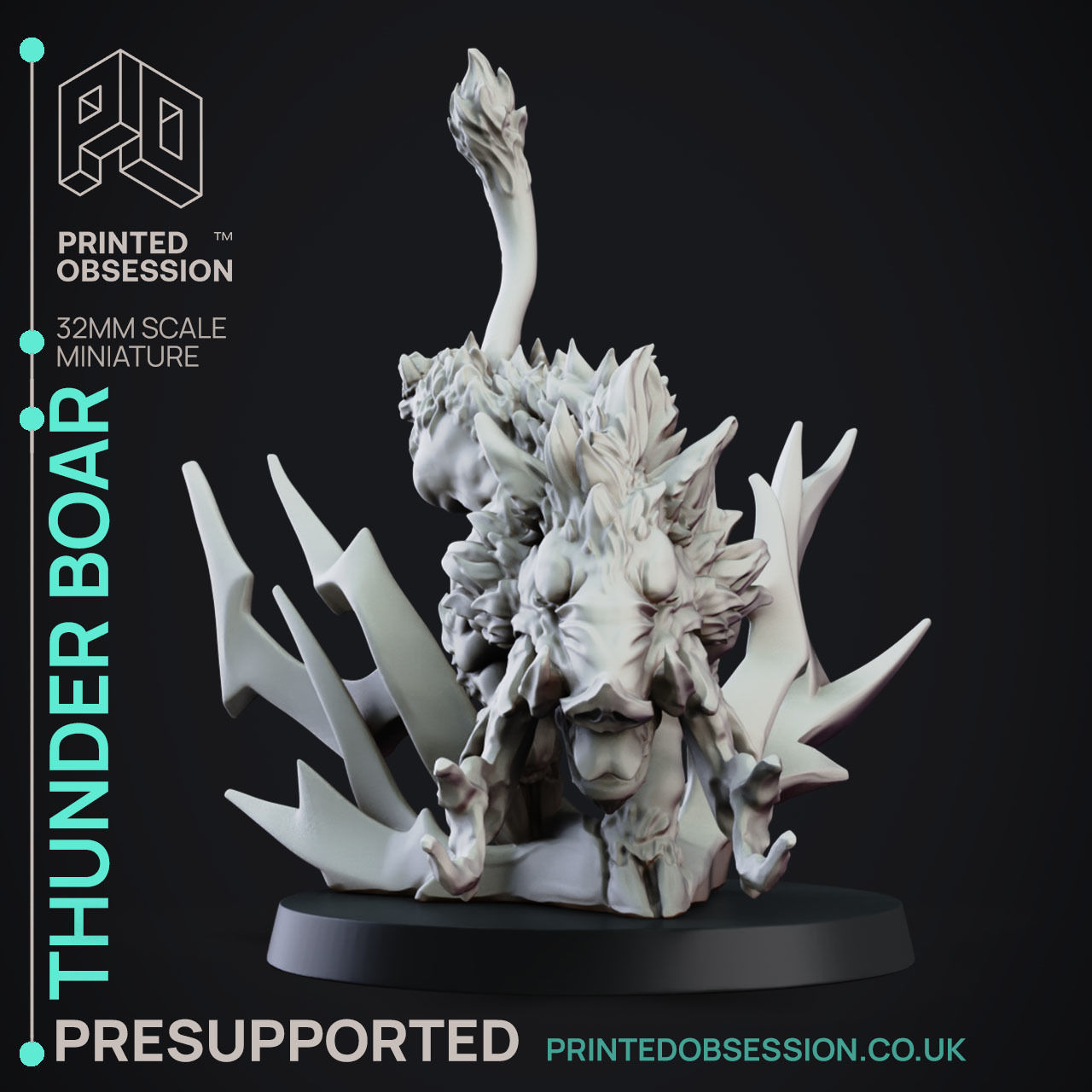 Thunder Boar - 3D Printable TTRPG - PRESUPPORTED - 32mm Scale 3D model ...