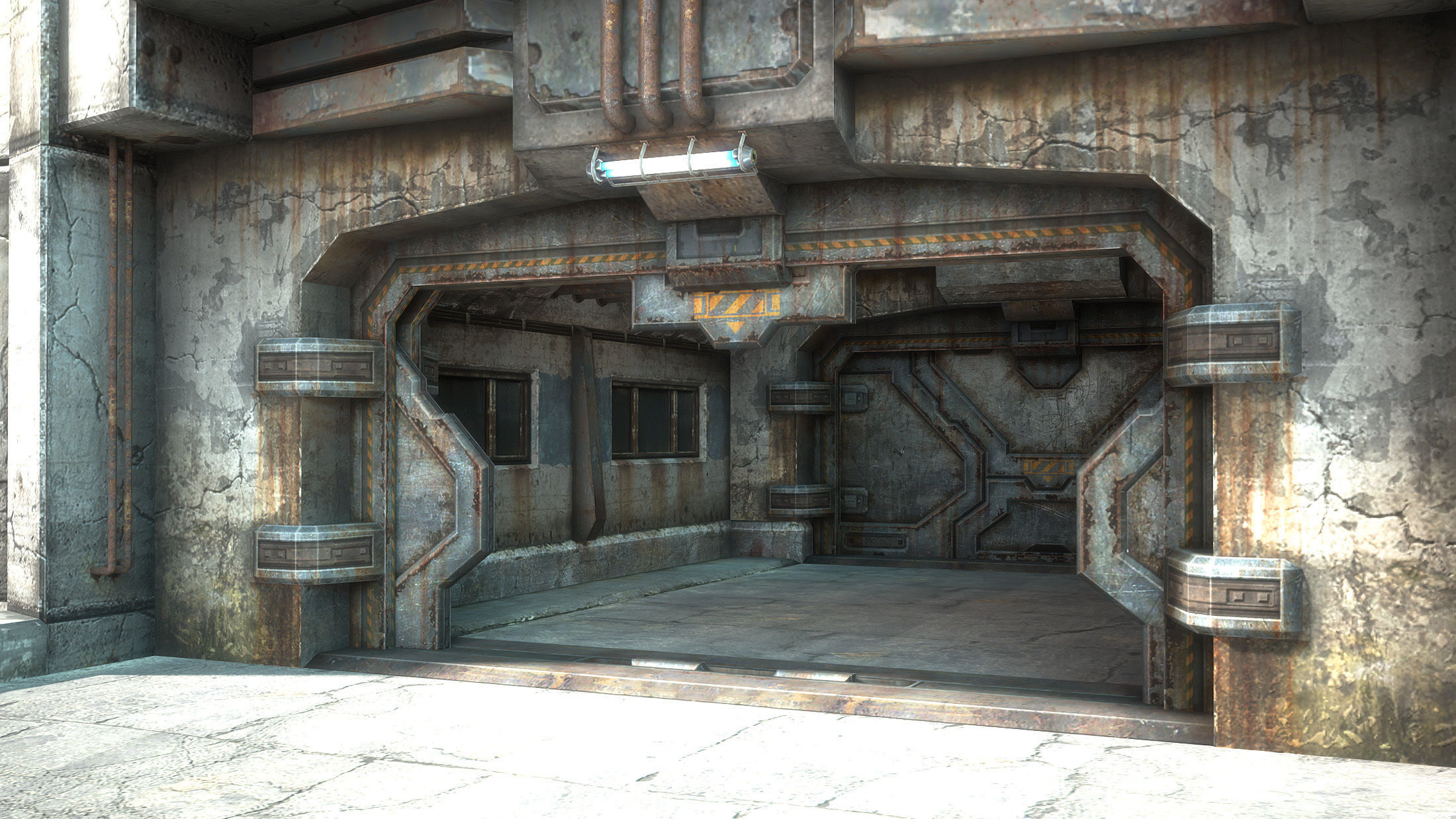 3D model Futuristic City Defensive Walls VR / AR / low-poly | CGTrader