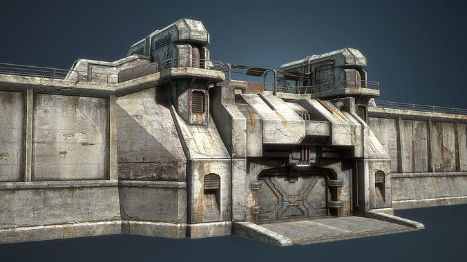 3D model Futuristic City Defensive Walls VR / AR / low-poly | CGTrader