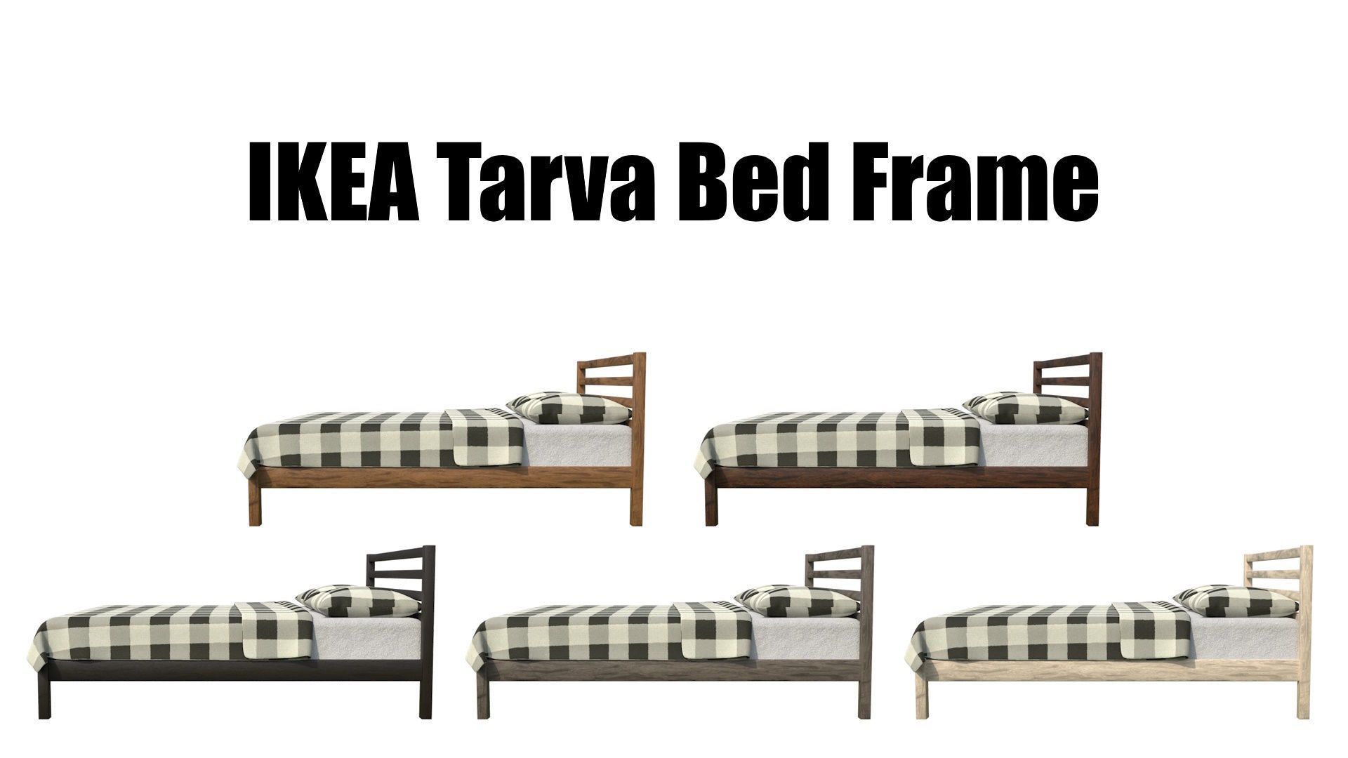 3D model IKEA Tarva Bed Frame VR / AR / lowpoly CGTrader