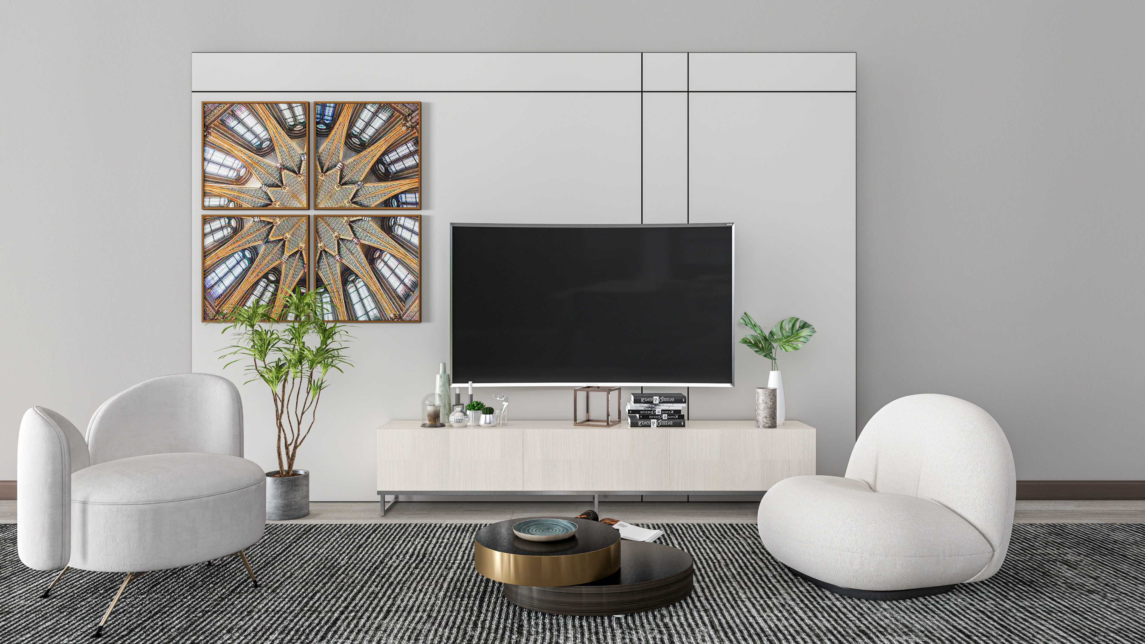 TV wall unit 3D model CGTrader
