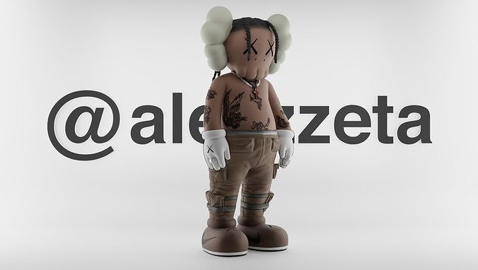 3D Model Kaws Travis Scott Textured VR / AR / Low-Poly | CGTrader