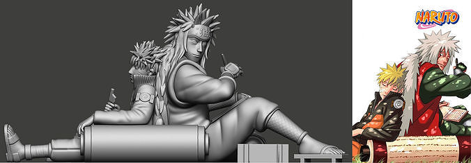 Naruto and jiraiya 3D model 3D printable | CGTrader