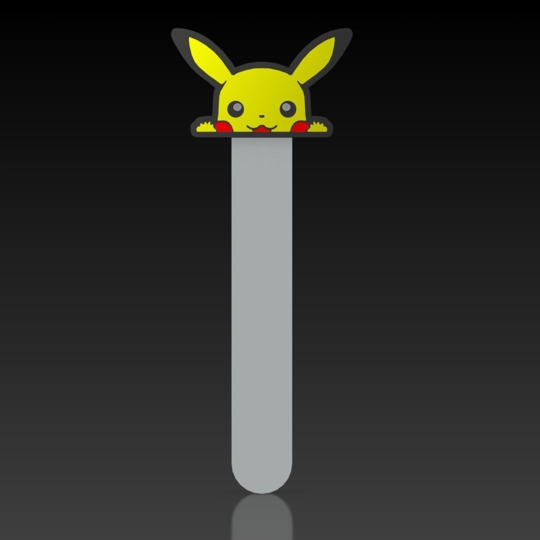 Pikachu Bookmark 3D print model 3D model 3D printable | CGTrader