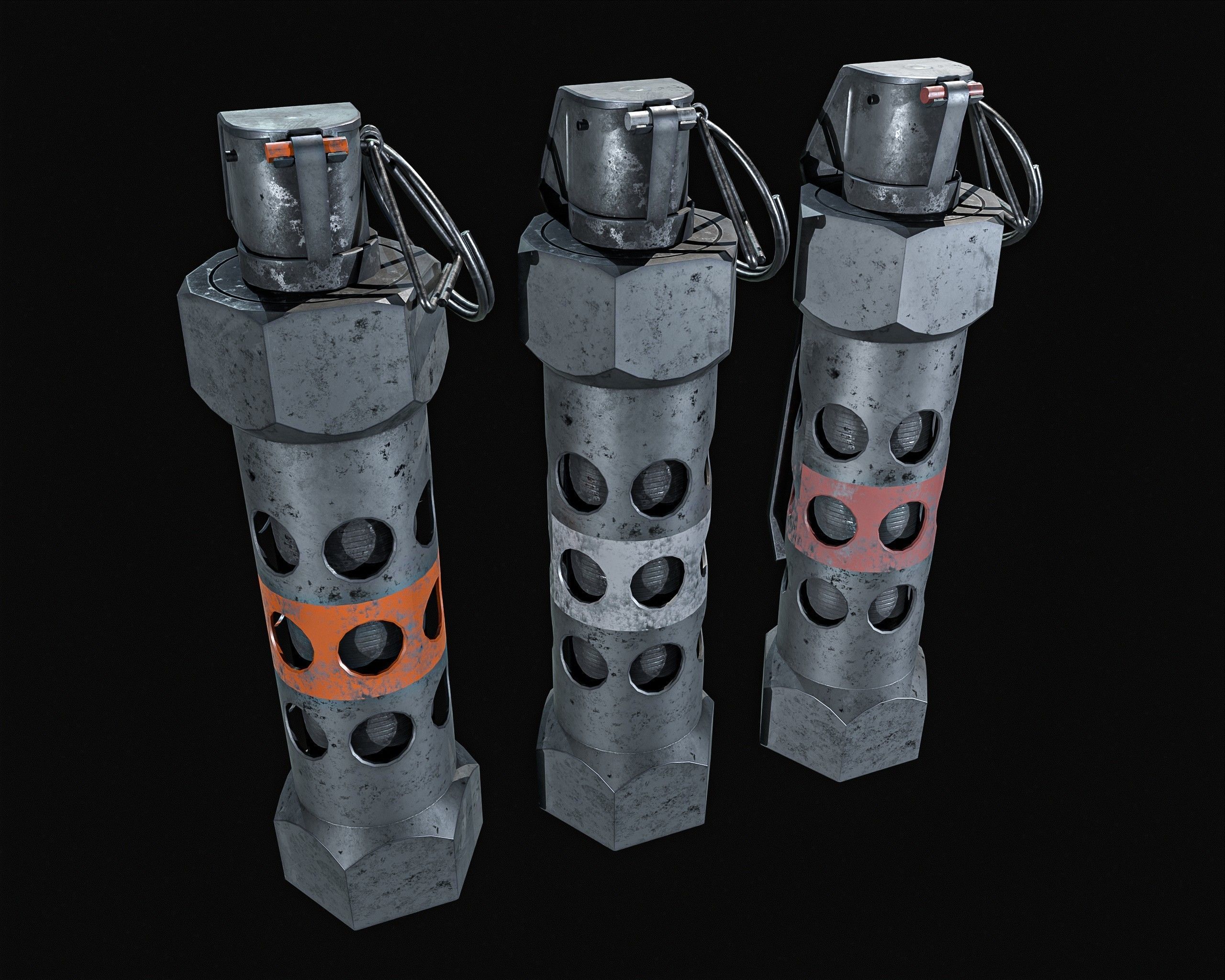 3D model Flash Grenade 3 Pack VR / AR / lowpoly CGTrader