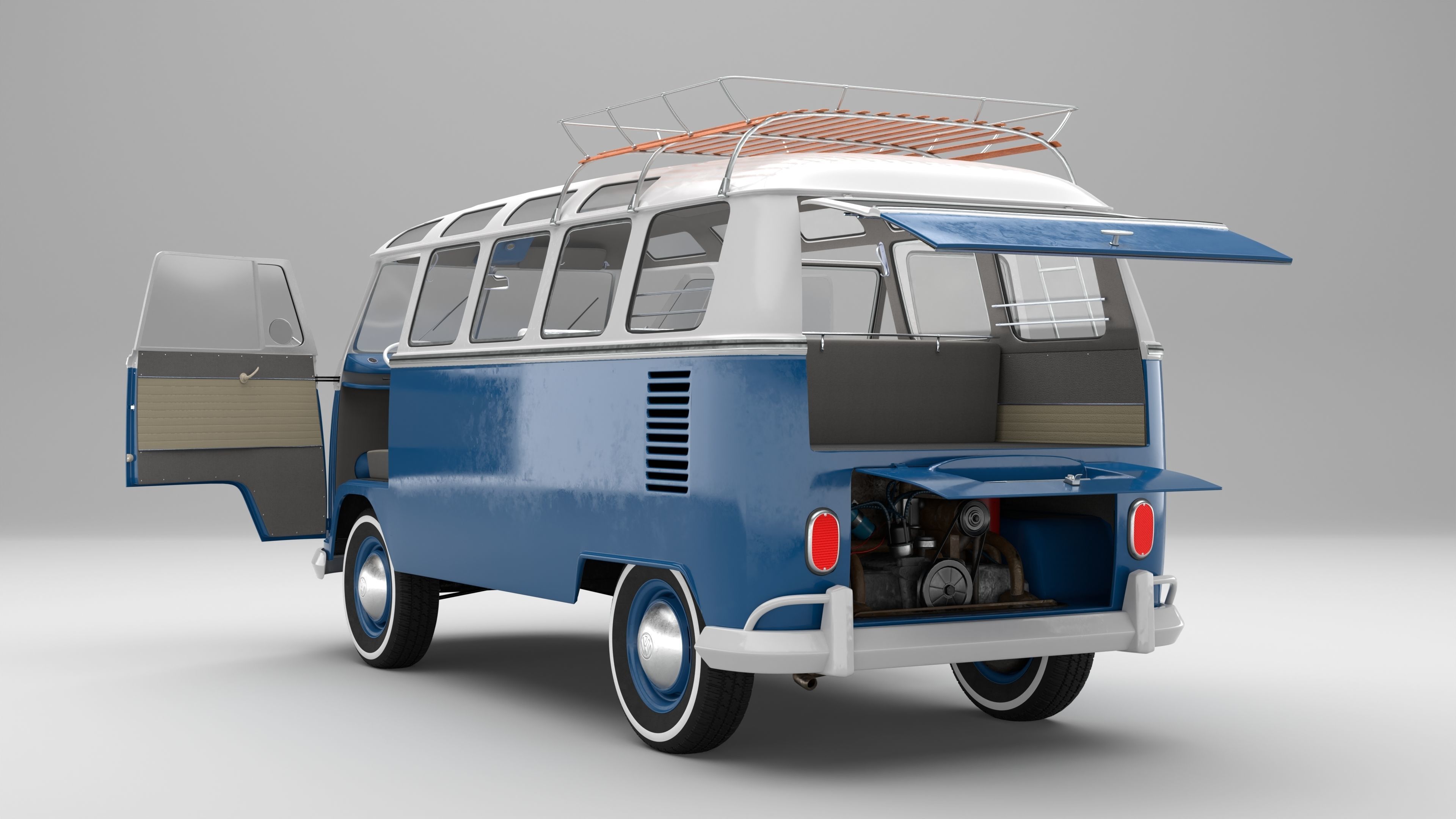 Volkswagen T1 With Full Interior 3D model | CGTrader