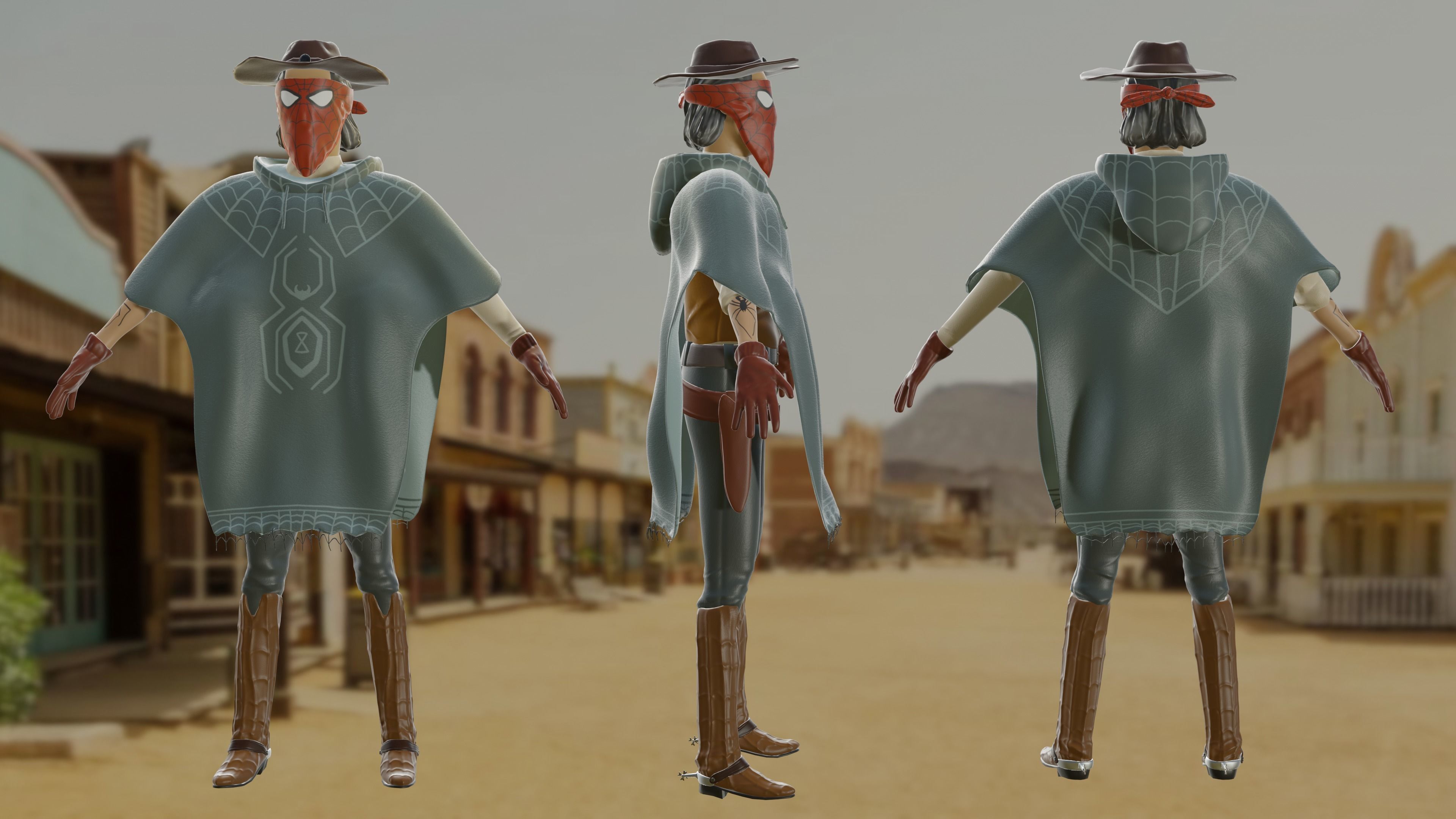  Slinger Across the Spiderverse Cowboy SpiderMan 3D Model 3D model