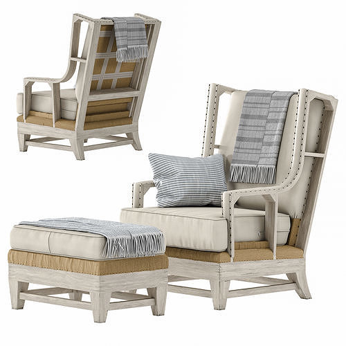 uttermost schafer armchair 3D model CGTrader