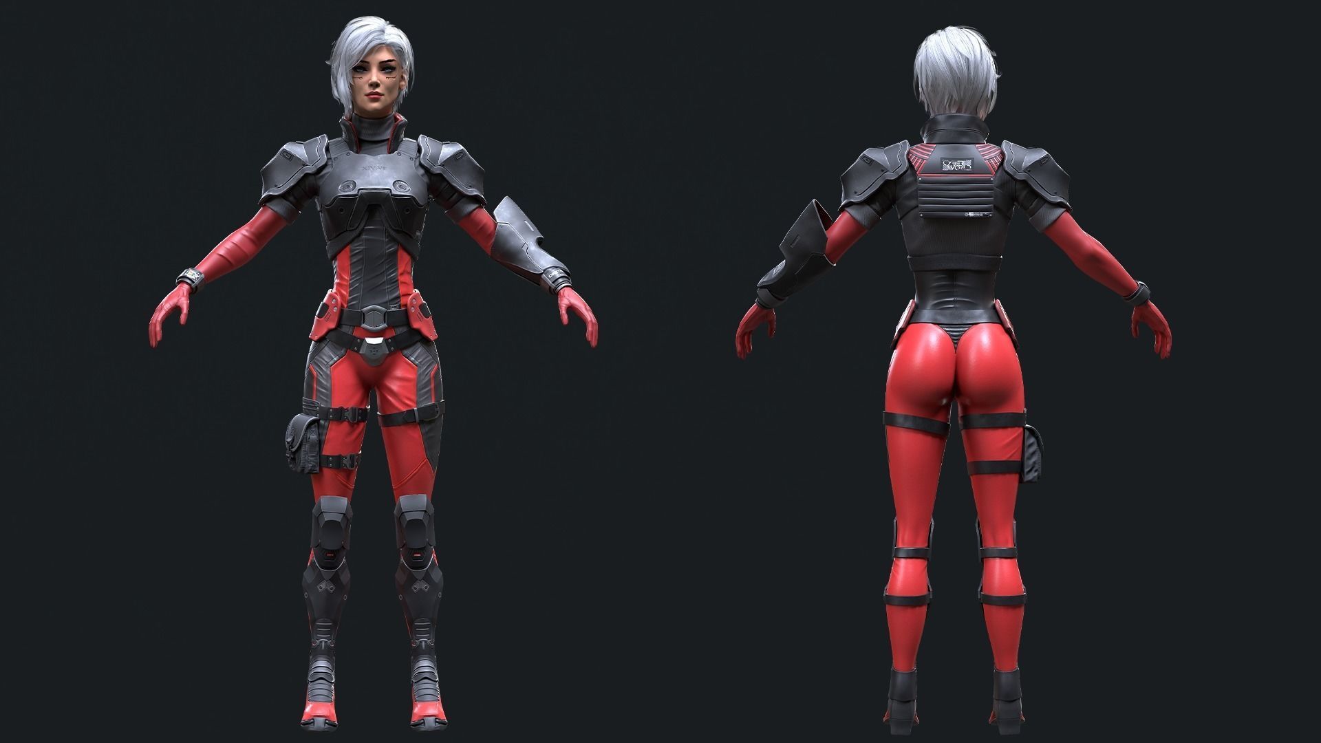3D model Sci-Fi Girl 1 - Game - Ready VR / AR / low-poly | CGTrader