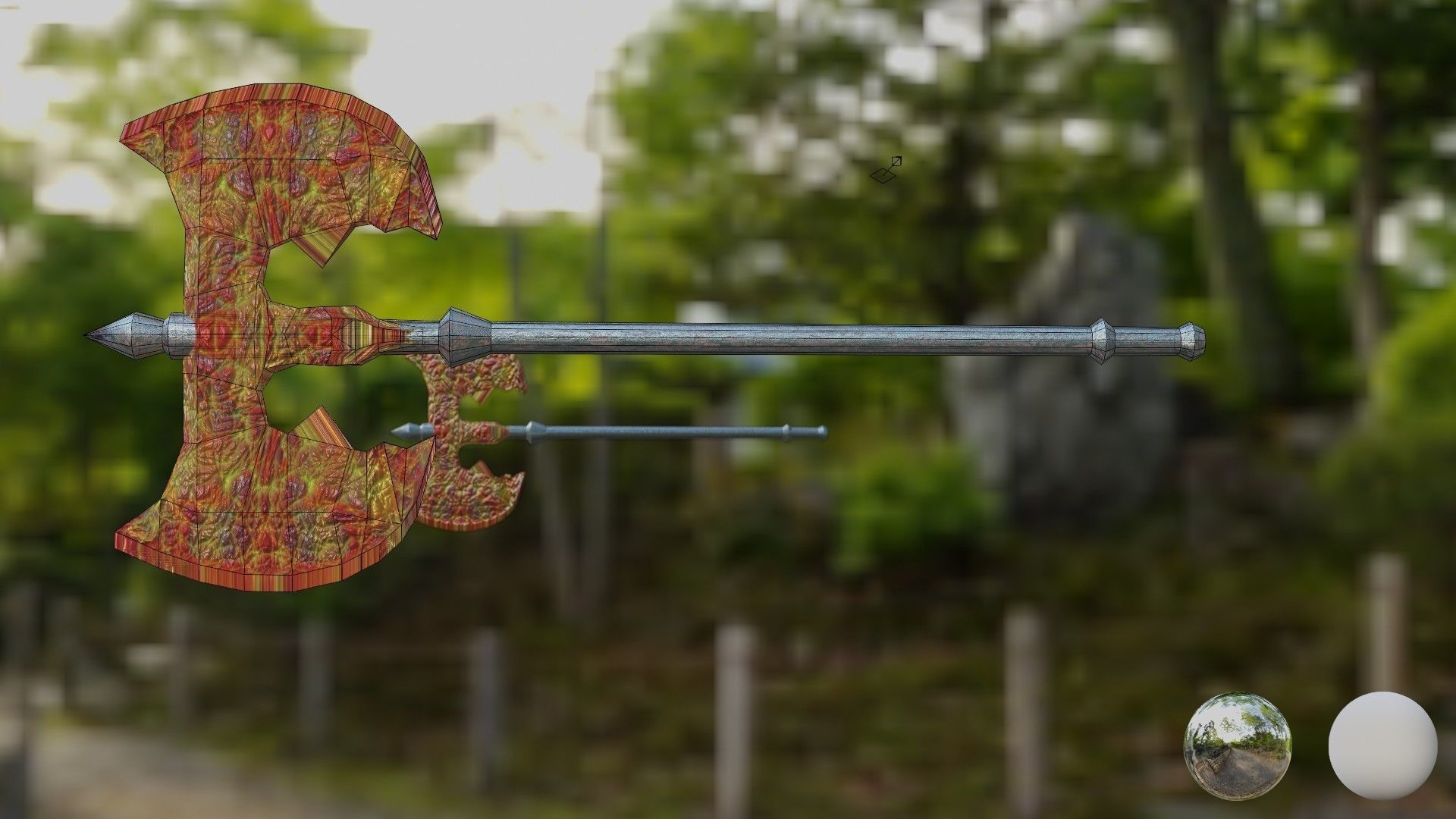 Two hand axe hell thema free VR / AR / lowpoly 3D model CGTrader