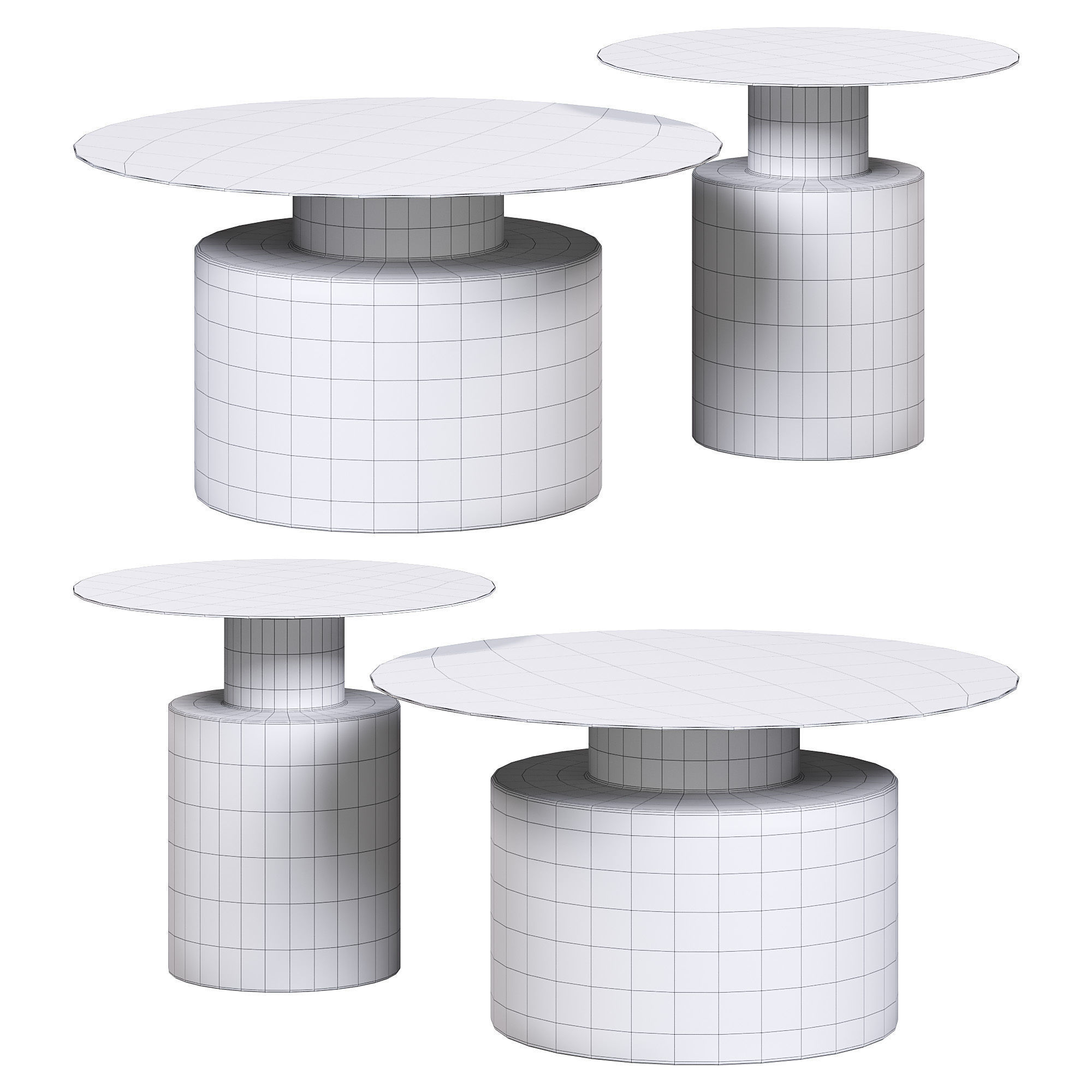 Black round coffee table metal accent table by Homary 3D model CGTrader