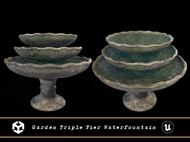 thumbnail image 2 of HO Scale Scenery Fountain – 3-Tier, 12 Foot Scale – Unpainted Plastic Model 2 of 5