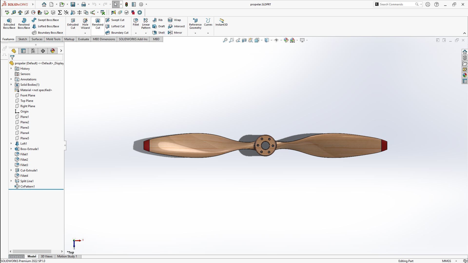 HighPerformance 3D Propeller Design Detailed SolidWorks Model 3D model