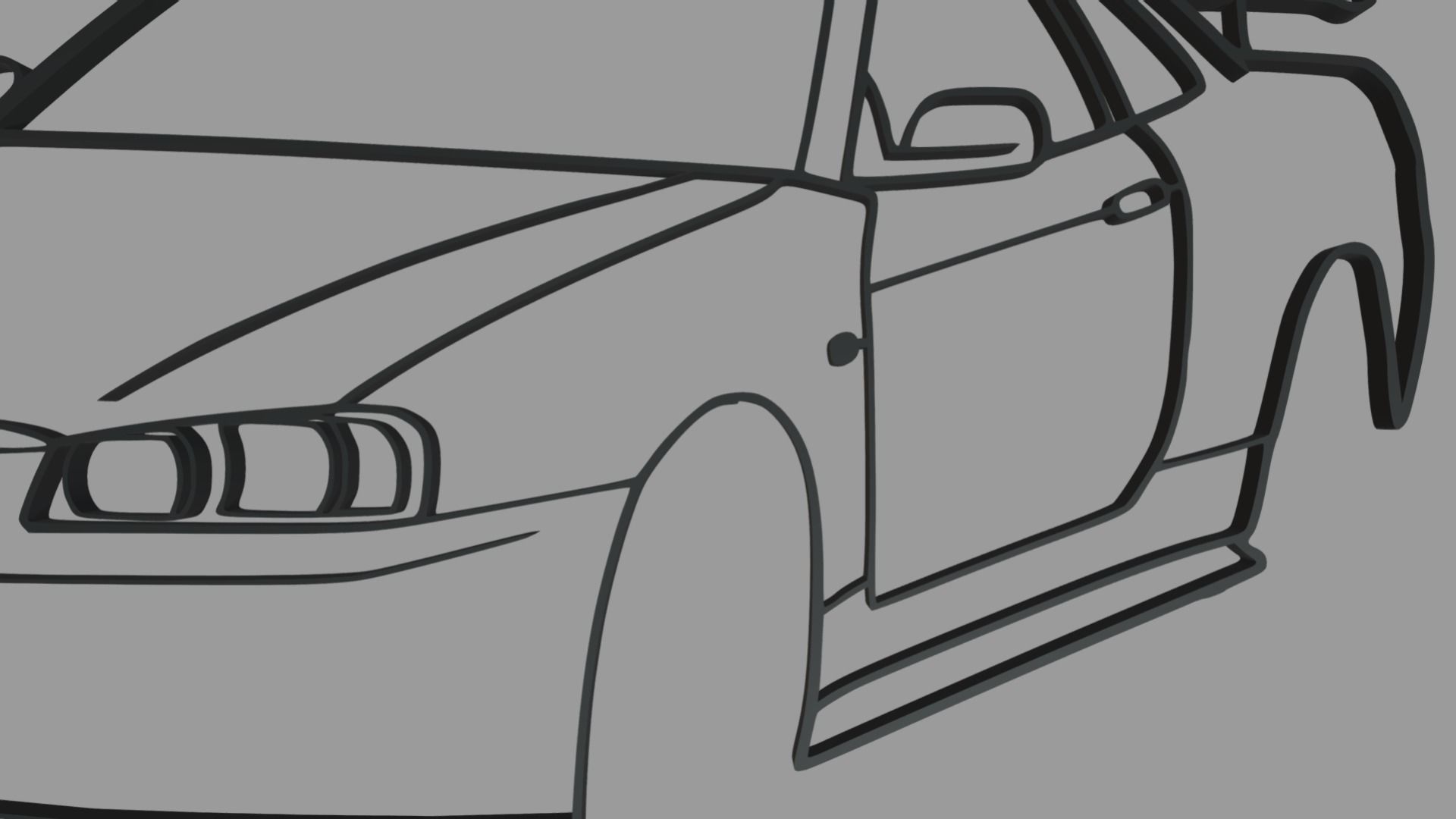 Nissan Skyline GTR R34 Wall Silhouette 3D model 3D printable | CGTrader