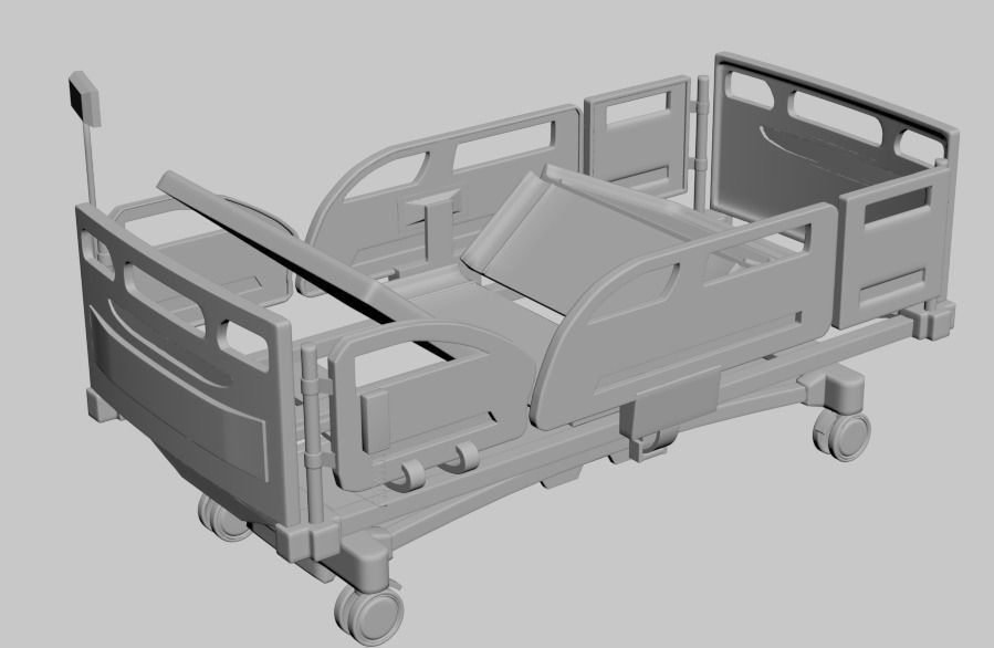 Hospital patient electrical bed 3D model 3D model CGTrader