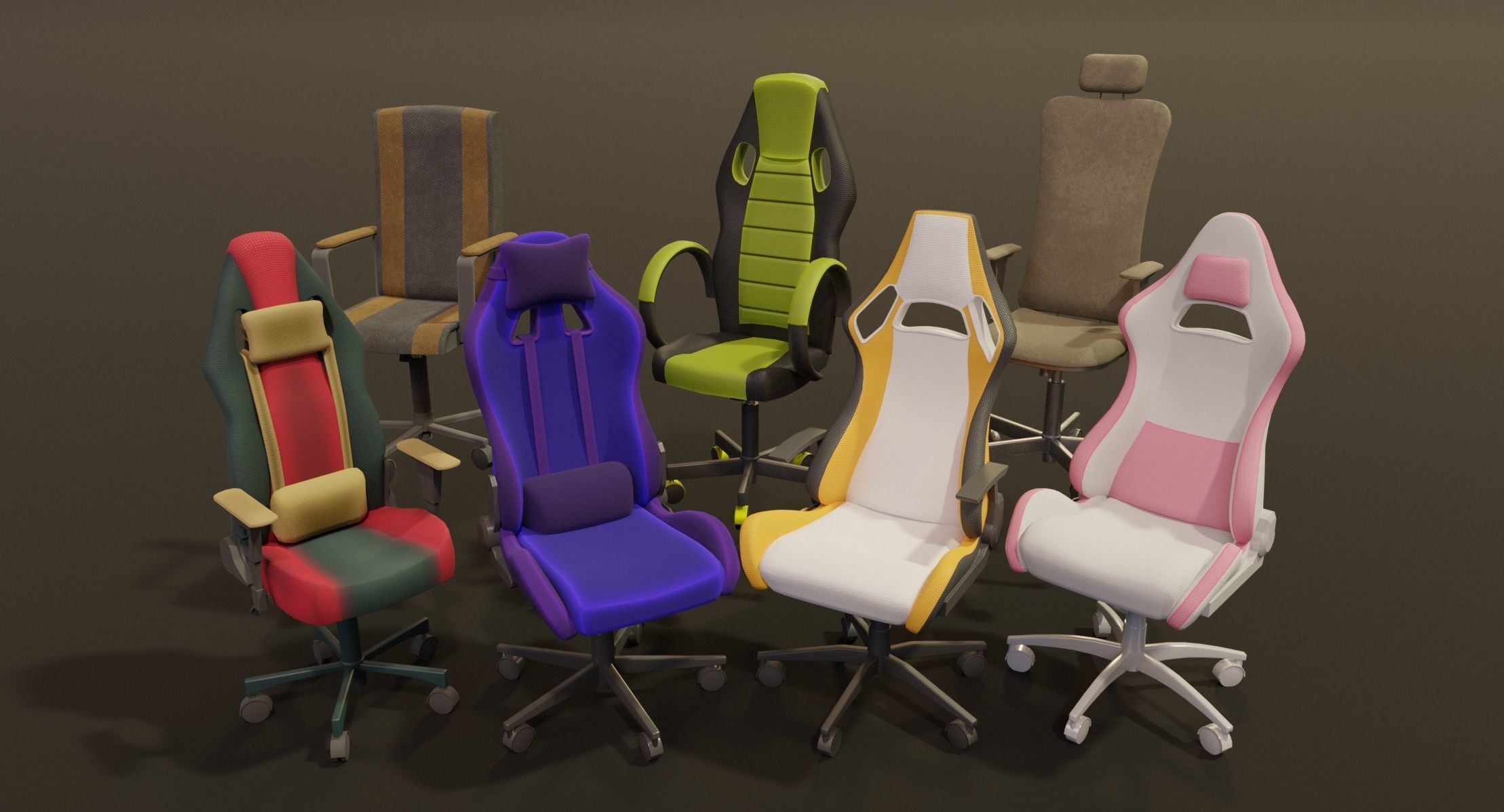 Gaming chair collection gamer streamer chair pack colorful VR / AR