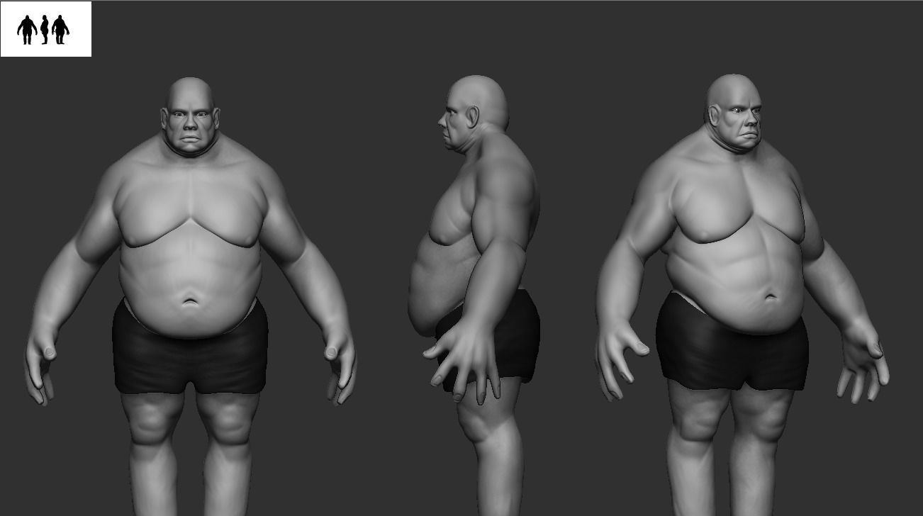 3D model Base Fat Human VR / AR / low-poly | CGTrader