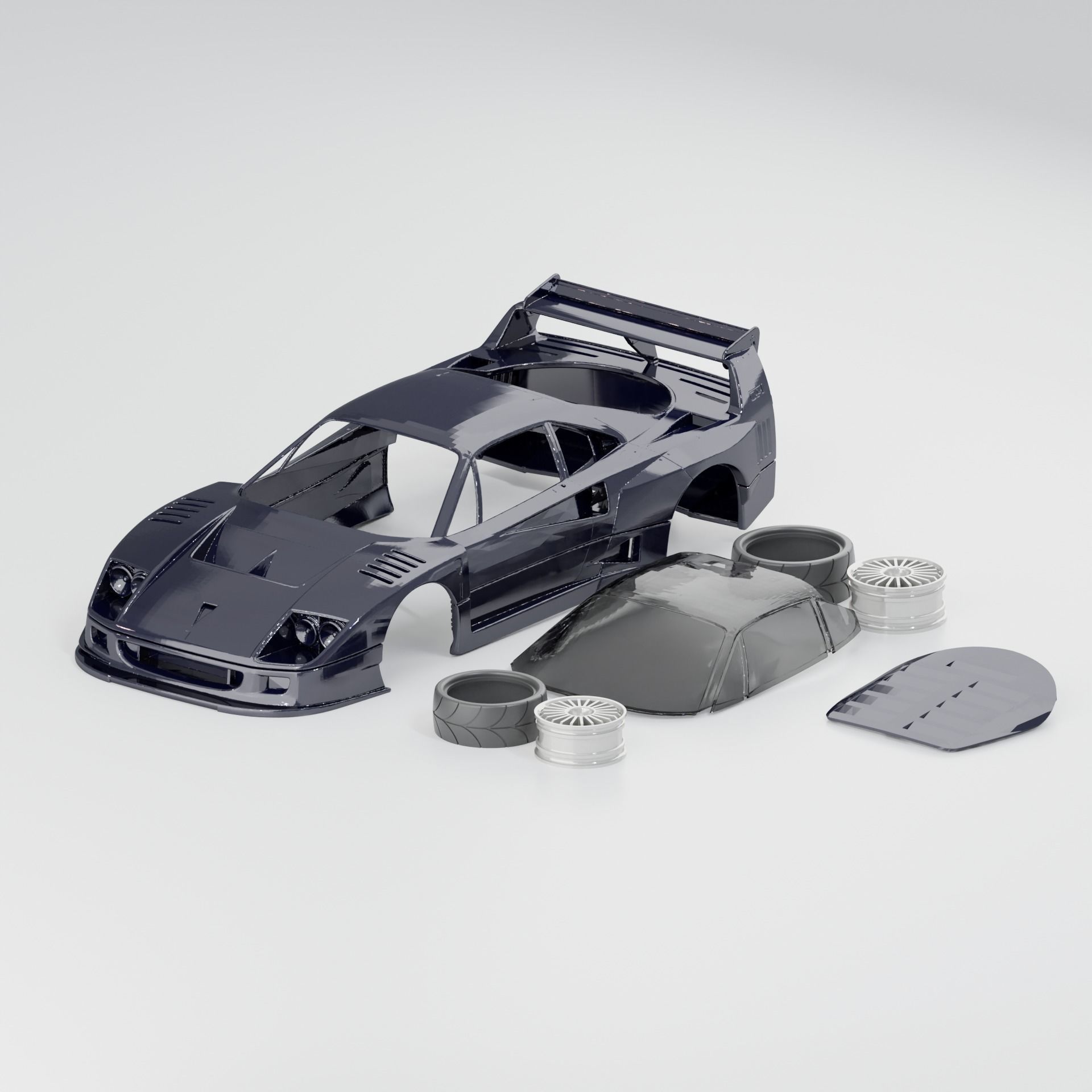 RC Car Body Ferrari F40 3D model 3D printable CGTrader